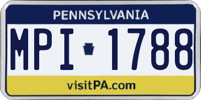 PA license plate MPI1788
