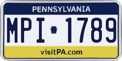 PA license plate MPI1789