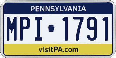 PA license plate MPI1791