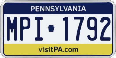 PA license plate MPI1792