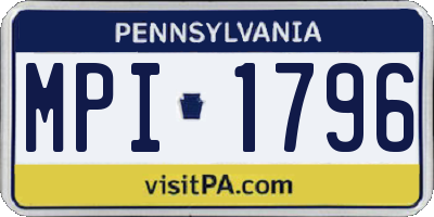 PA license plate MPI1796