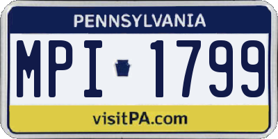 PA license plate MPI1799