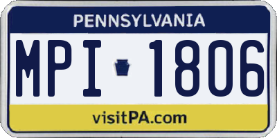 PA license plate MPI1806