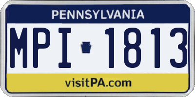 PA license plate MPI1813