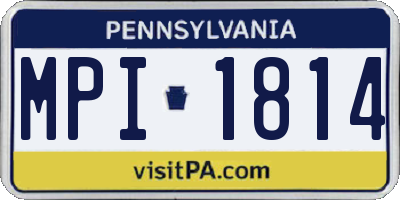 PA license plate MPI1814