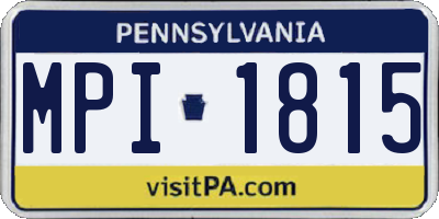 PA license plate MPI1815