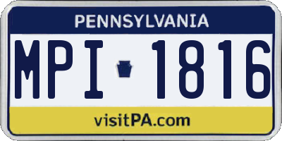 PA license plate MPI1816