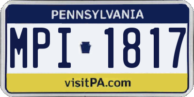 PA license plate MPI1817