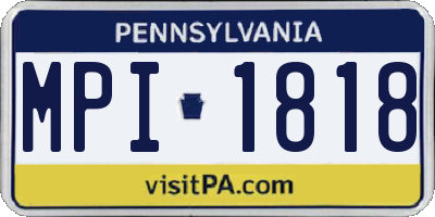 PA license plate MPI1818
