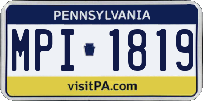 PA license plate MPI1819