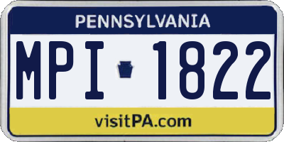 PA license plate MPI1822