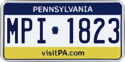 PA license plate MPI1823