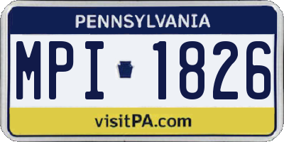 PA license plate MPI1826