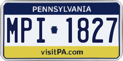 PA license plate MPI1827