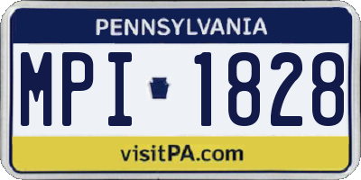 PA license plate MPI1828