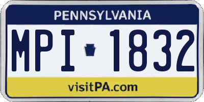 PA license plate MPI1832