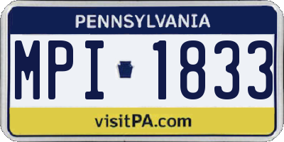 PA license plate MPI1833
