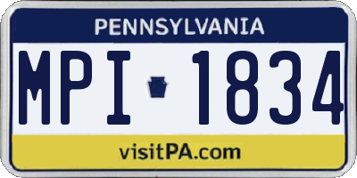 PA license plate MPI1834