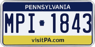 PA license plate MPI1843