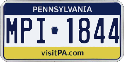 PA license plate MPI1844