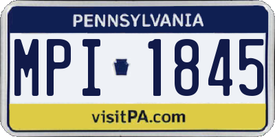 PA license plate MPI1845