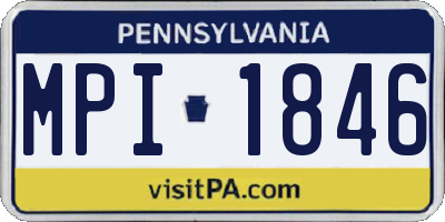 PA license plate MPI1846