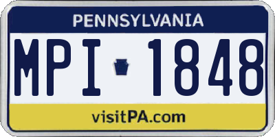 PA license plate MPI1848