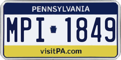PA license plate MPI1849