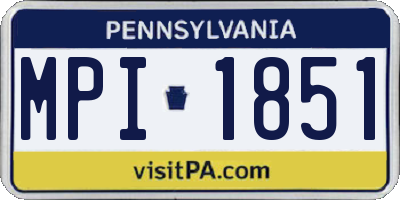 PA license plate MPI1851