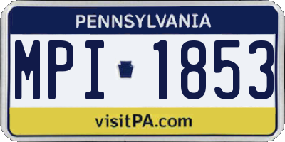 PA license plate MPI1853