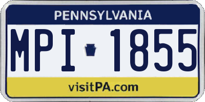 PA license plate MPI1855