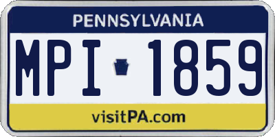 PA license plate MPI1859