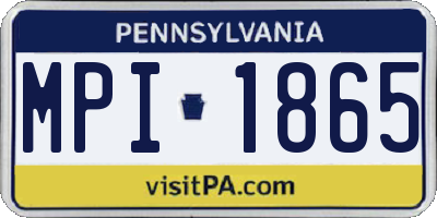 PA license plate MPI1865