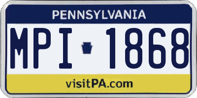 PA license plate MPI1868