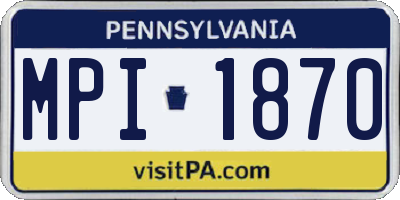 PA license plate MPI1870