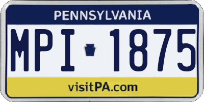 PA license plate MPI1875