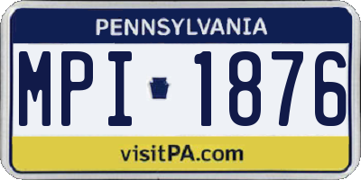 PA license plate MPI1876