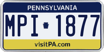 PA license plate MPI1877