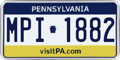 PA license plate MPI1882