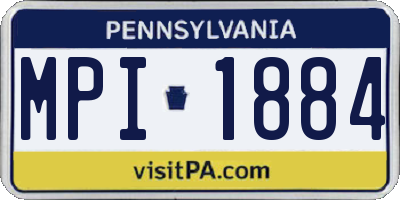 PA license plate MPI1884