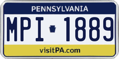 PA license plate MPI1889