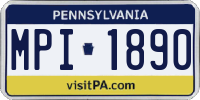 PA license plate MPI1890