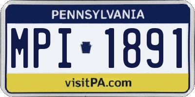 PA license plate MPI1891