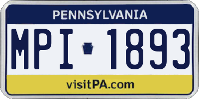 PA license plate MPI1893