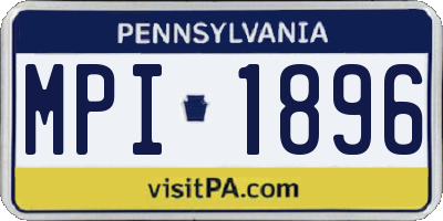 PA license plate MPI1896