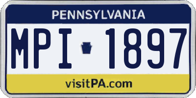 PA license plate MPI1897