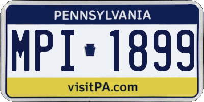 PA license plate MPI1899