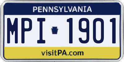 PA license plate MPI1901