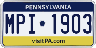 PA license plate MPI1903