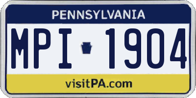 PA license plate MPI1904